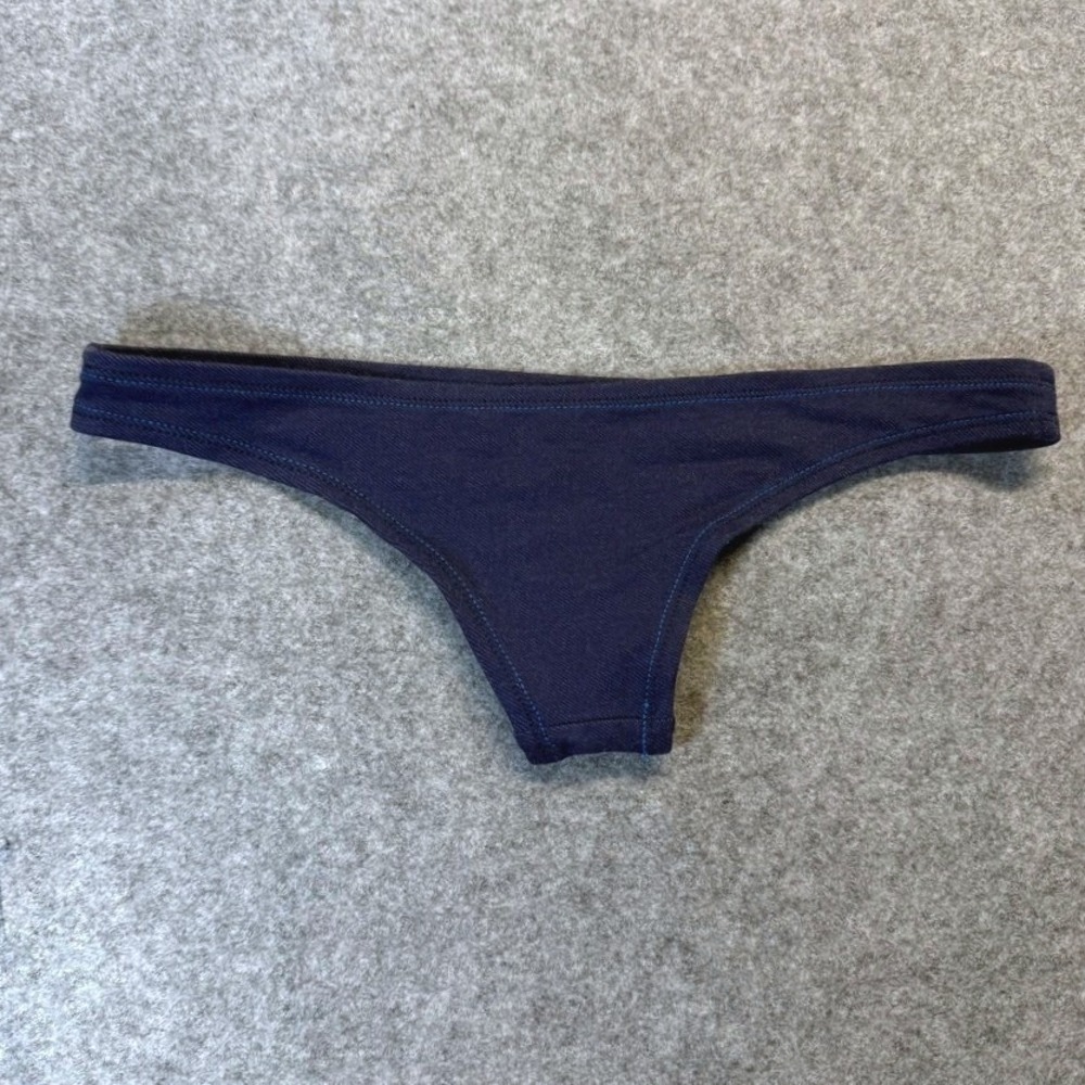 WET Swimwear Navy Blue Denim Texture Low Rise Bikini Bottom K819B-229 Small - Picture 3 of 5